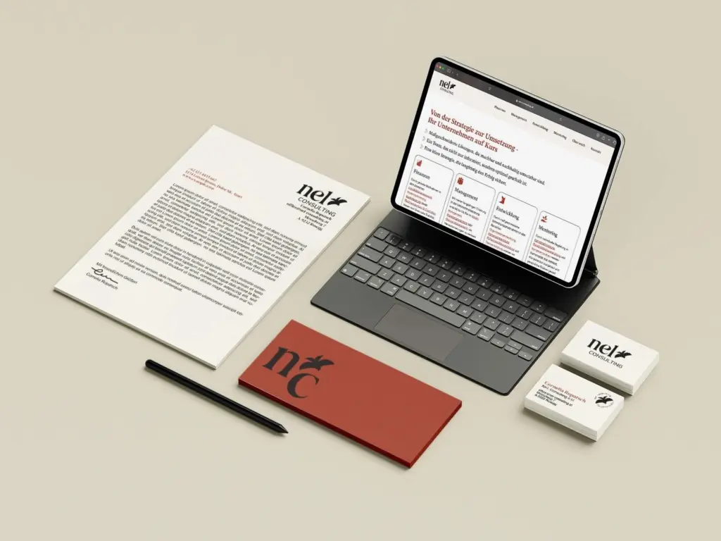 Branding Mockup für NEL Consulting e.U.